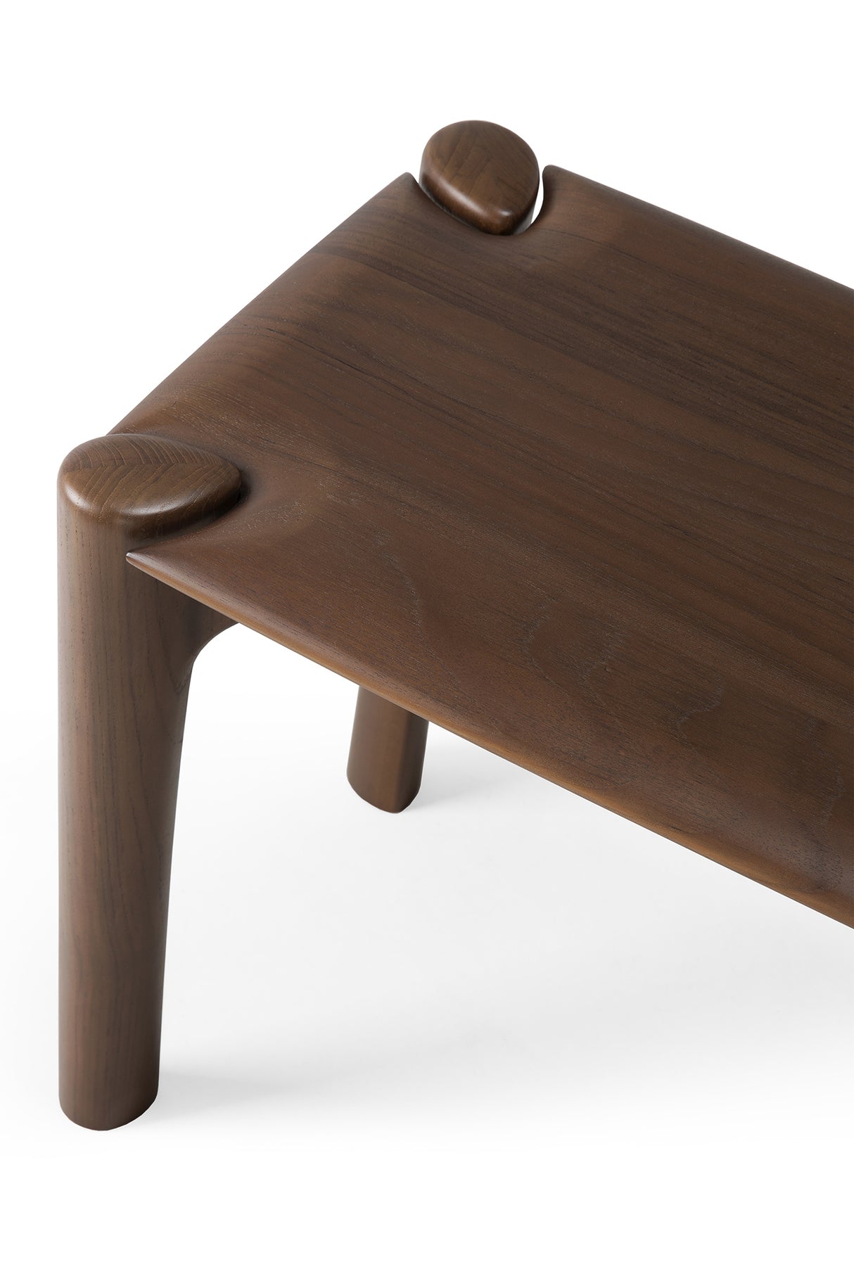 PI Sitzbank - lackiertes Teak - braun - 126 x 35 x 46 cm - ZEN ZONE Furniture