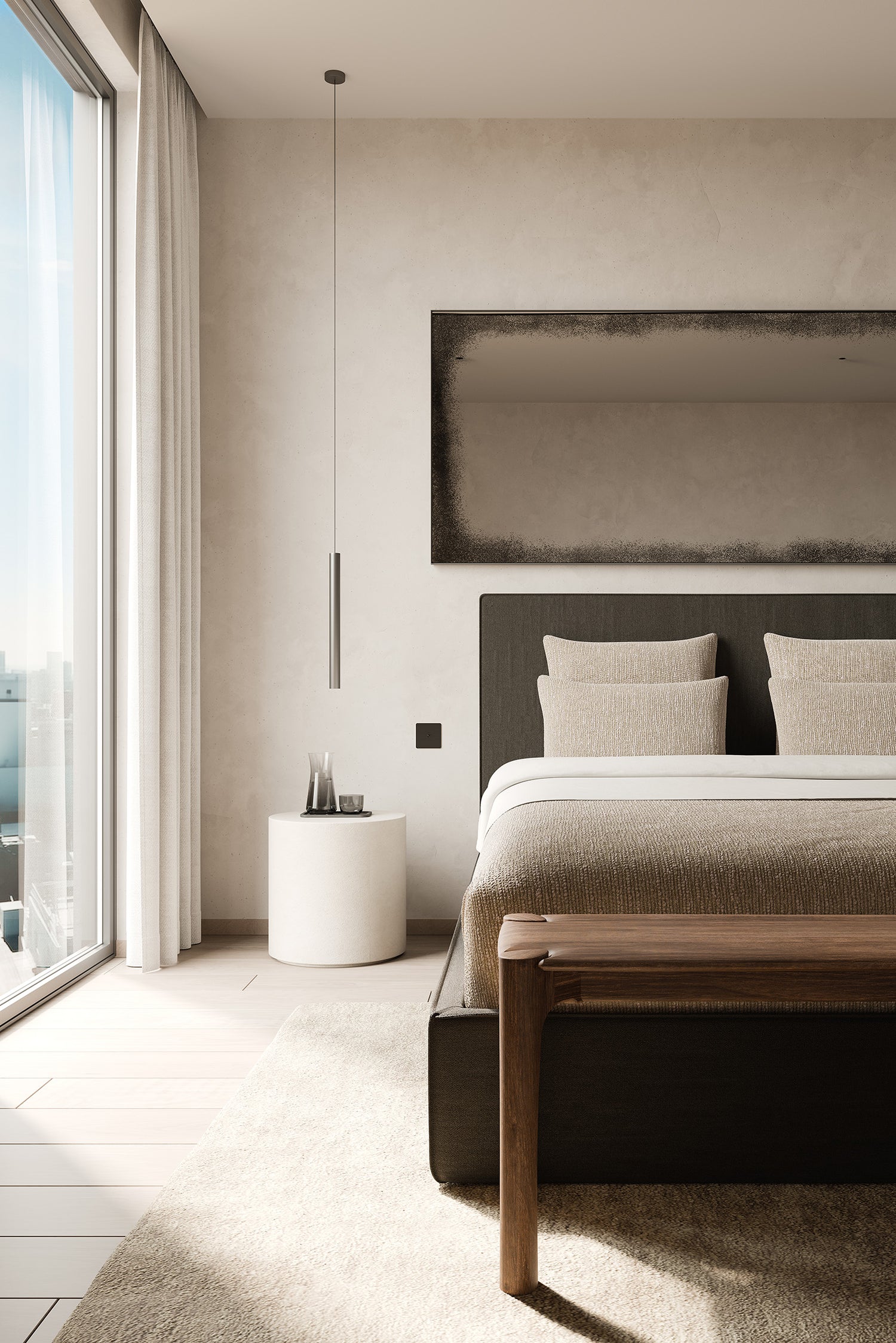 PI Sitzbank - lackiertes Teak - braun - 166 x 35 x 46 cm - ZEN ZONE Furniture