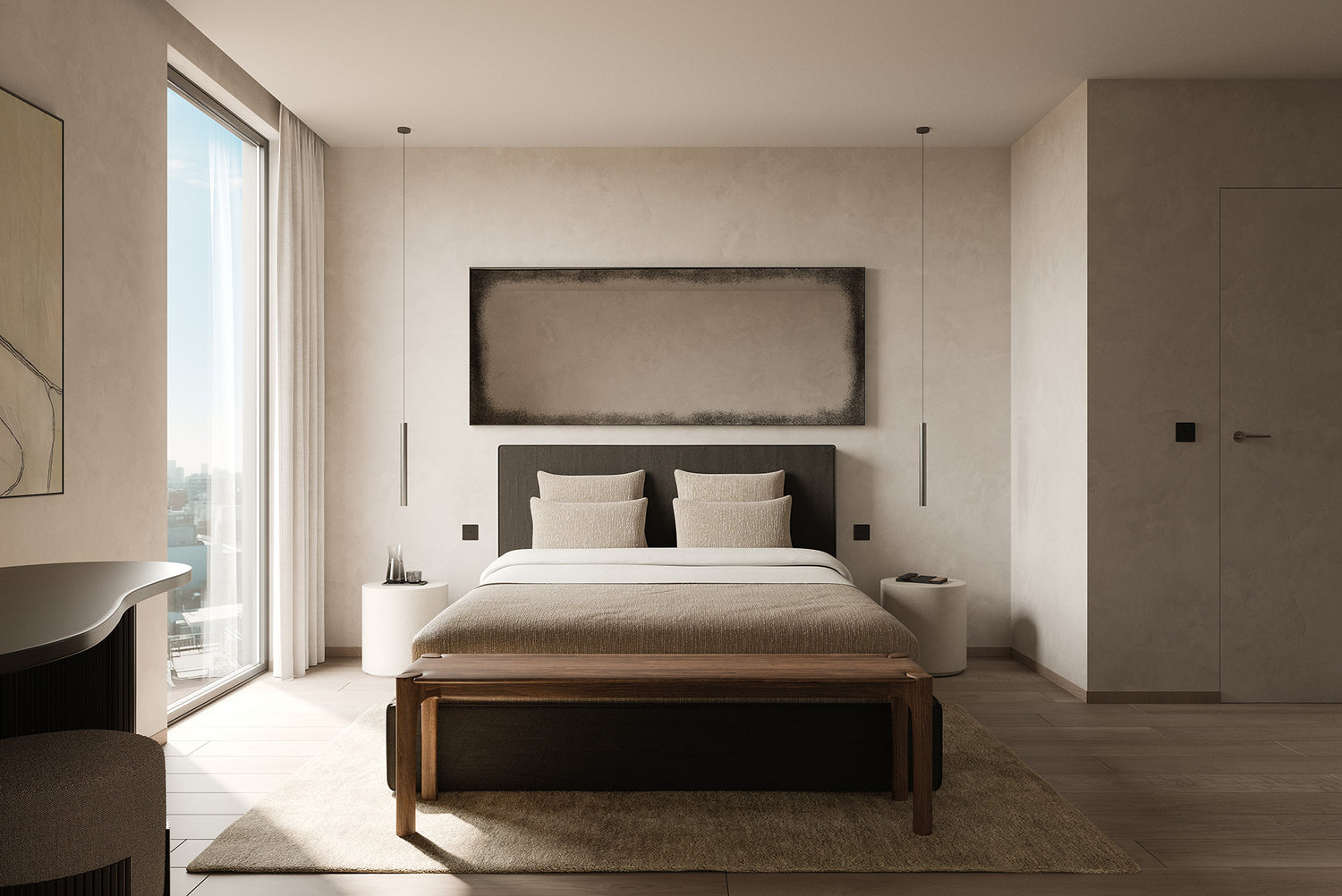 PI Sitzbank - lackiertes Teak - braun - 166 x 35 x 46 cm - ZEN ZONE Furniture