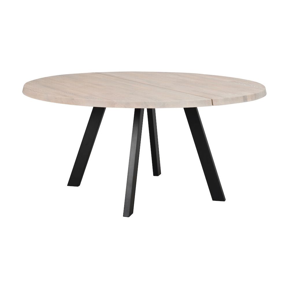 FRED Esstisch Weiß pigmentiert/Schwarz 160x160x75cm - ZEN ZONE
