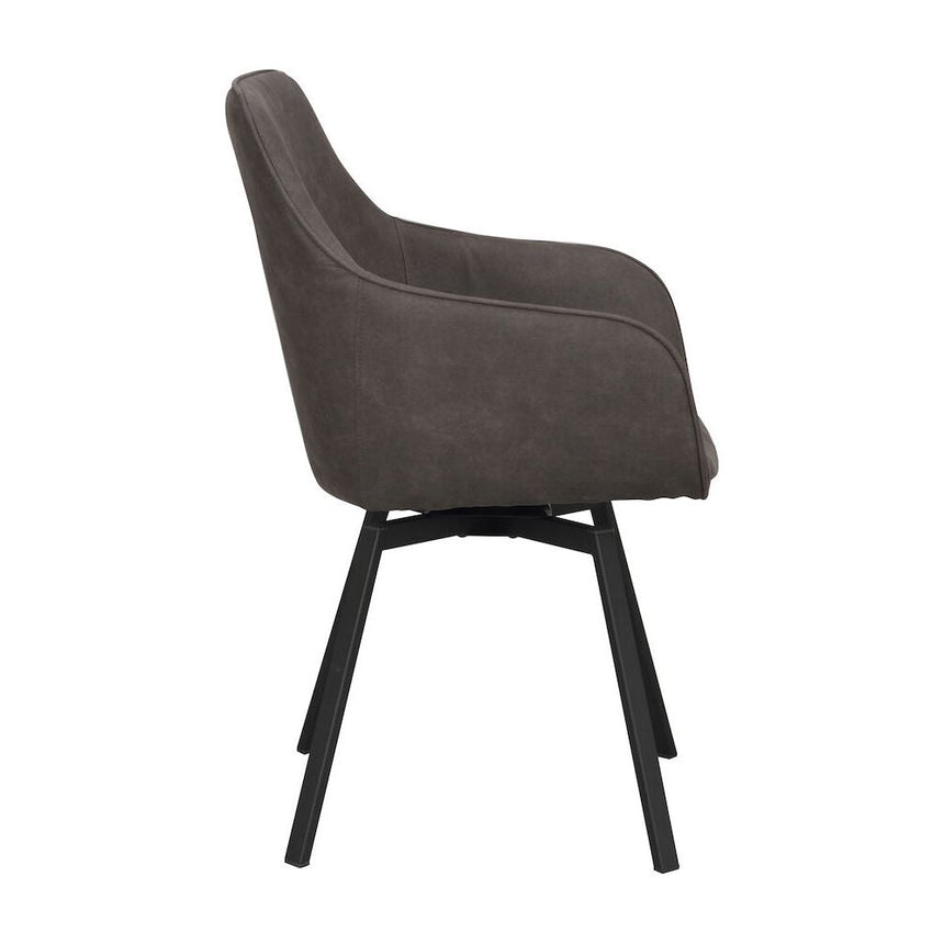 ALISON Essstuhl Dunkelgrau/Schwarz 58x59x89cm - ZEN ZONE Furniture