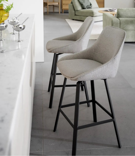 ALISON Barhocker Beige/schwarz 48x54x96cm - ZEN ZONE Furniture