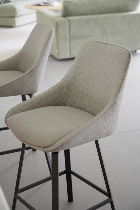 ALISON Barhocker Beige/schwarz 48x54x96cm - ZEN ZONE Furniture