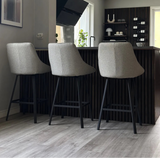 ALISON Barhocker Beige/schwarz 48x54x96cm - ZEN ZONE Furniture
