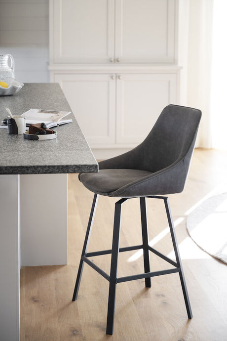 ALISON Barhocker Dunkelgrau/Schwarz 48x54x96cm - ZEN ZONE Furniture