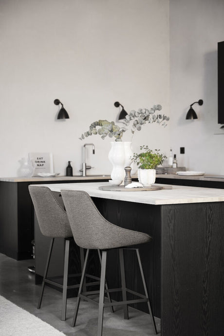 ALISON Barhocker Dunkelbeige/schwarz 48x54x96cm - ZEN ZONE Furniture