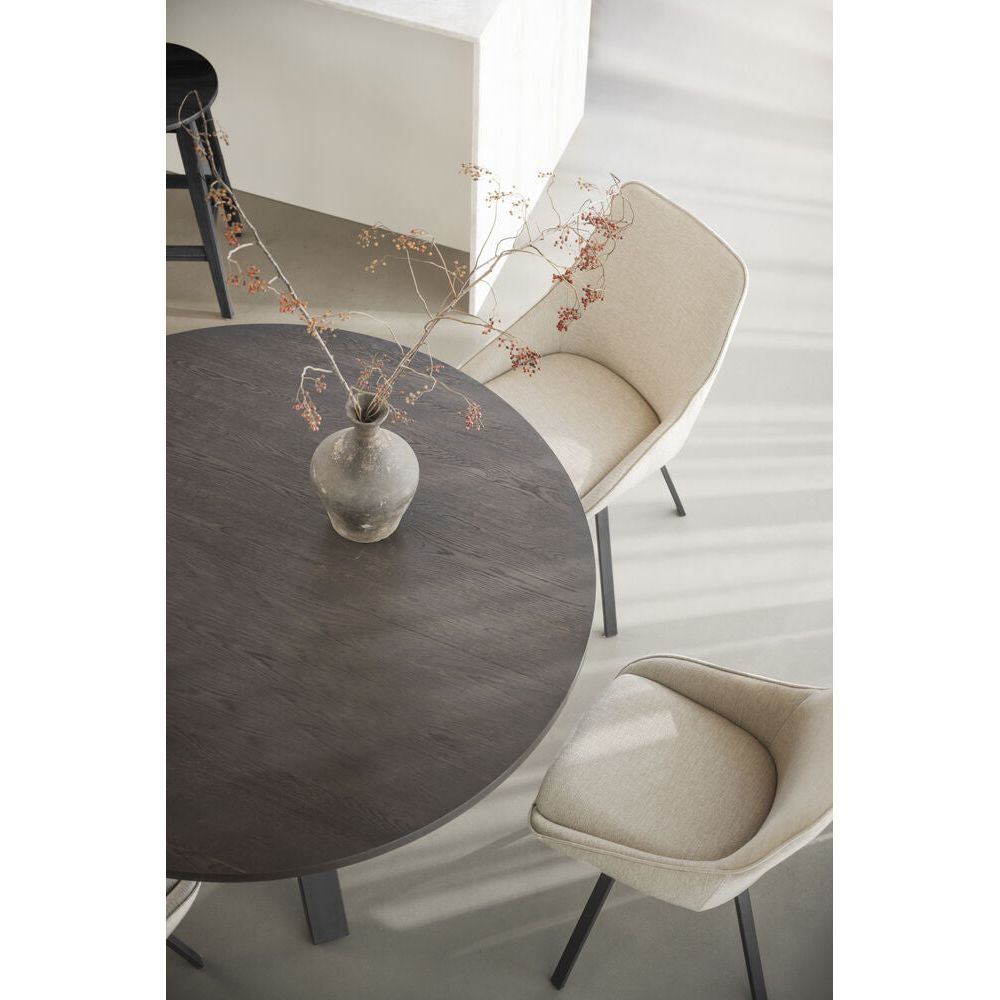 ALISON Essstuhl Hellbeige/Schwarz 51x60x87cm - ZEN ZONE Furniture