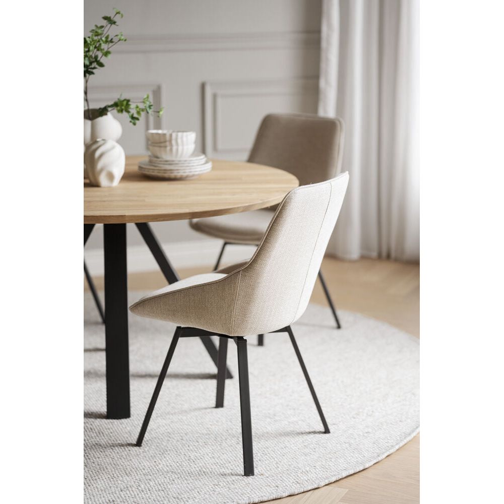 ALISON Essstuhl Hellbeige/Schwarz 51x60x87cm - ZEN ZONE Furniture