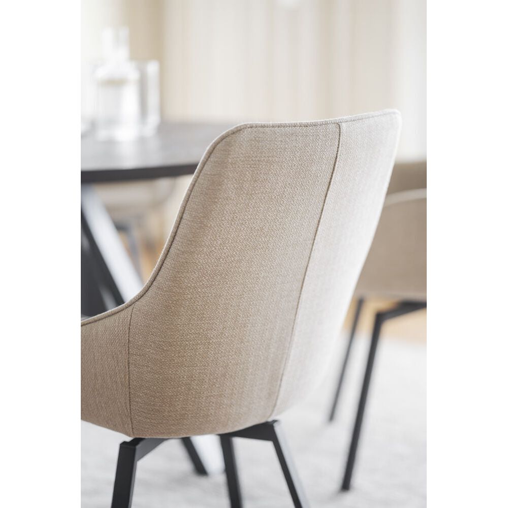 ALISON Essstuhl Hellbeige/Schwarz 51x60x87cm - ZEN ZONE Furniture