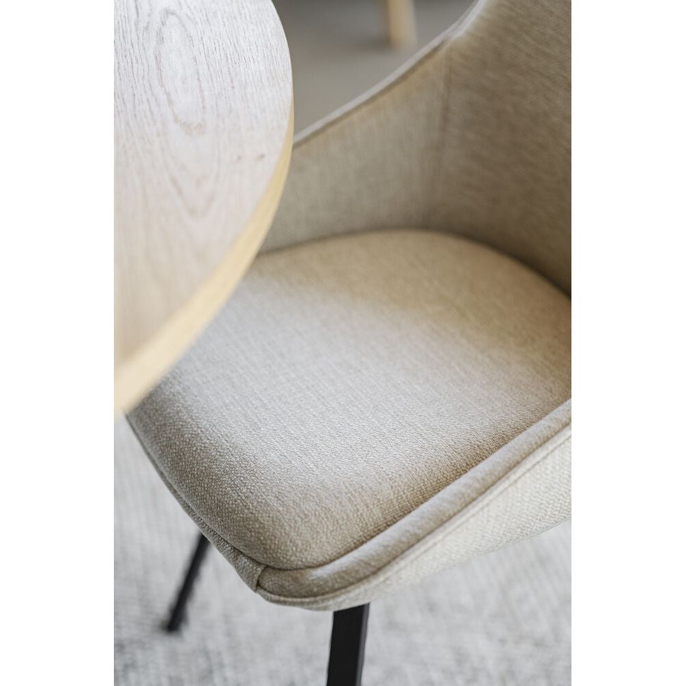 ALISON Essstuhl Hellbeige/Schwarz 51x60x87cm - ZEN ZONE Furniture