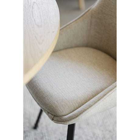 ALISON Essstuhl Hellbeige/Schwarz 51x60x87cm - ZEN ZONE Furniture
