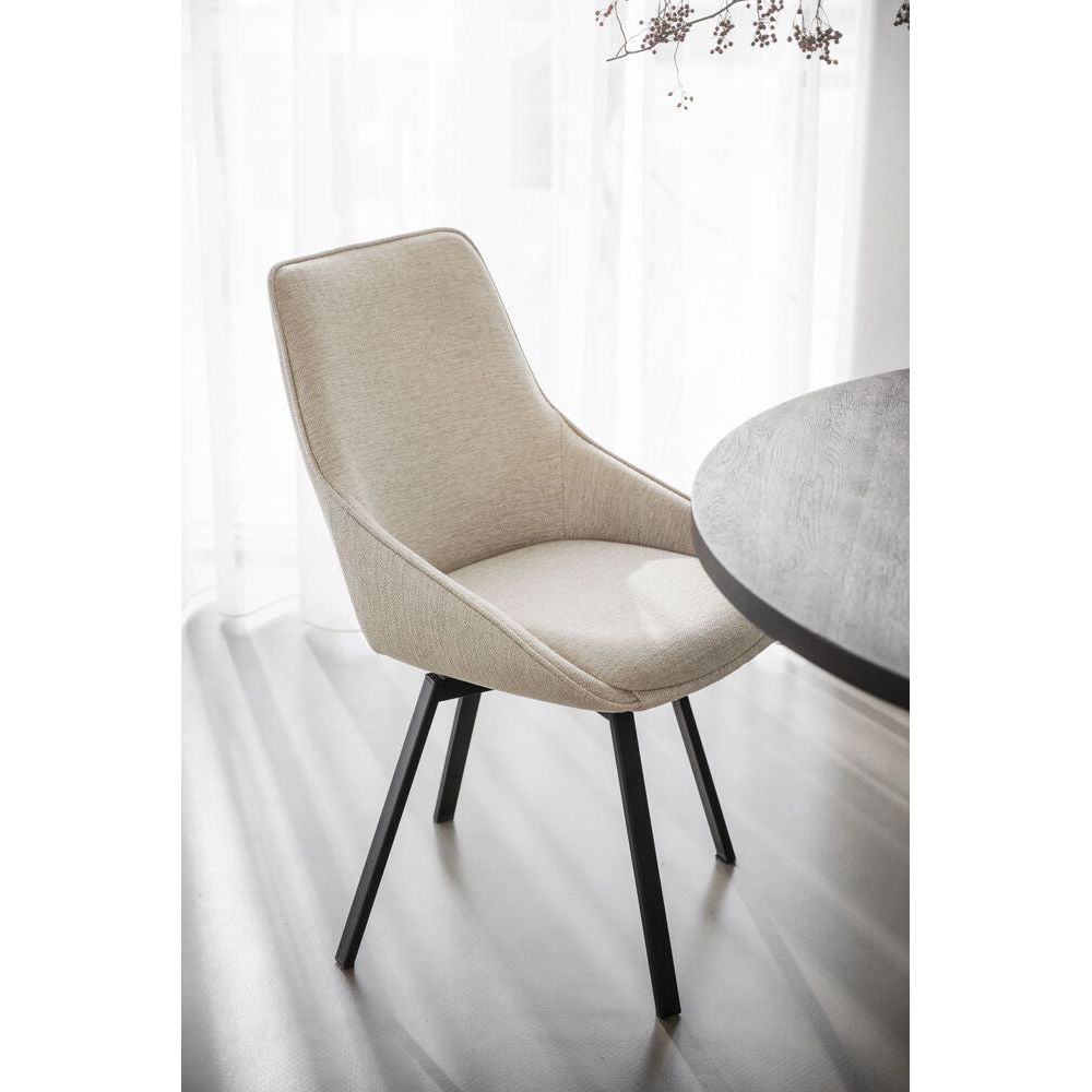 ALISON Essstuhl Hellbeige/Schwarz 51x60x87cm - ZEN ZONE Furniture