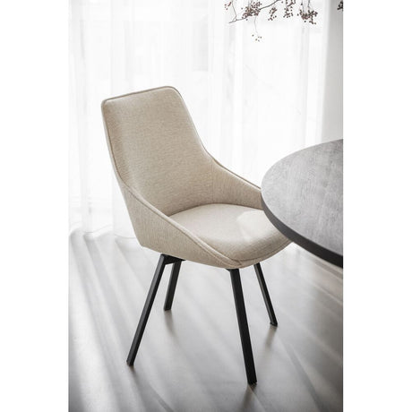 ALISON Essstuhl Hellbeige/Schwarz 51x60x87cm - ZEN ZONE Furniture