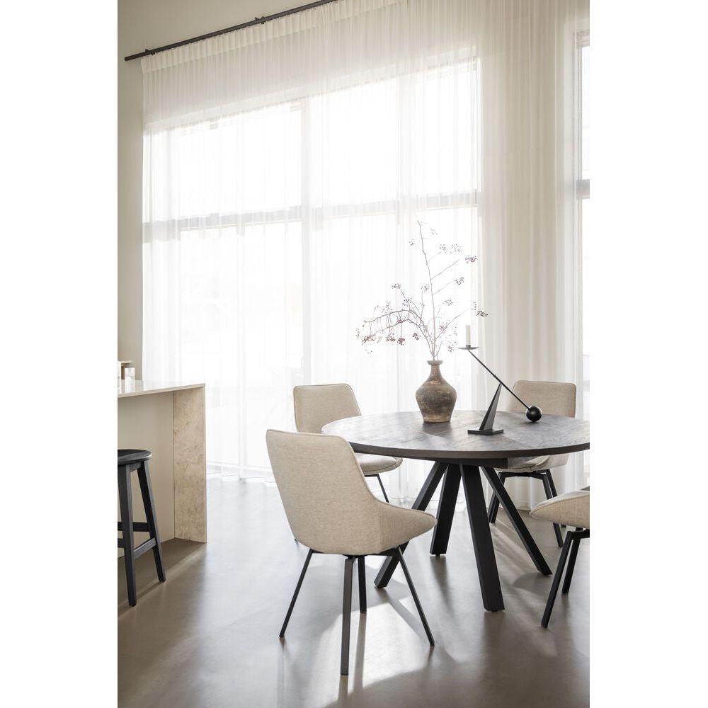 ALISON Essstuhl Hellbeige/Schwarz 51x60x87cm - ZEN ZONE Furniture