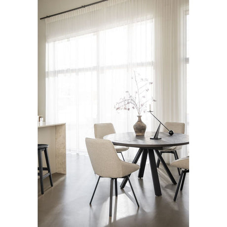 ALISON Essstuhl Hellbeige/Schwarz 51x60x87cm - ZEN ZONE Furniture