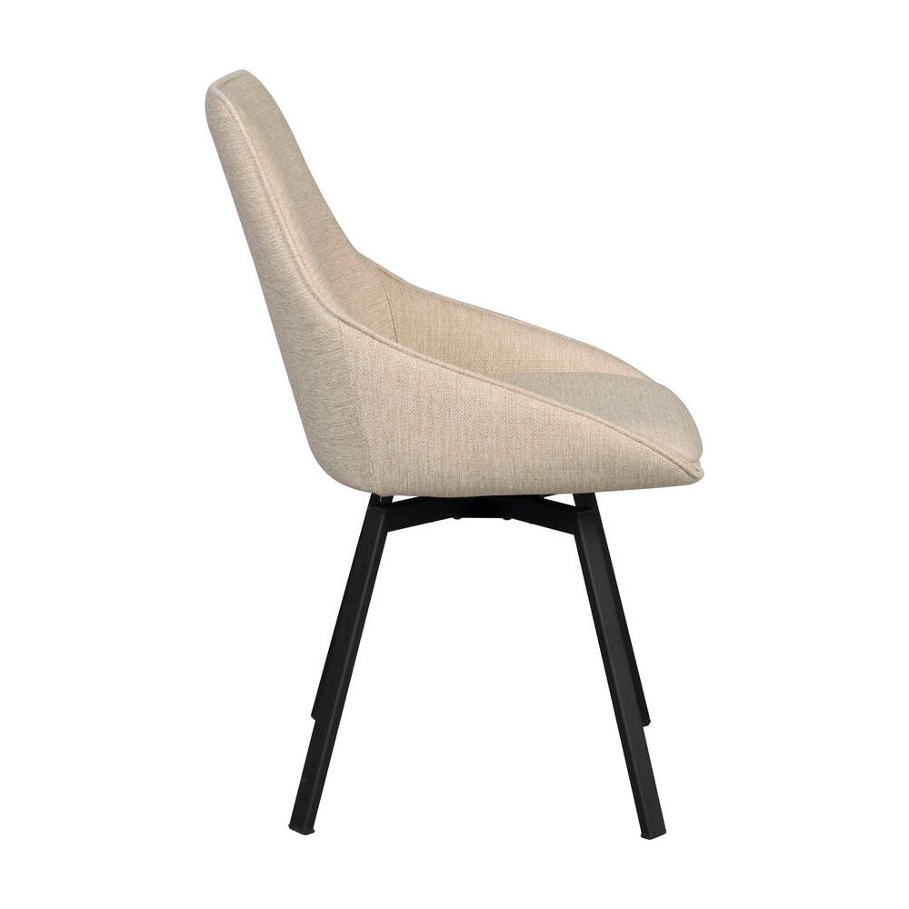 ALISON Essstuhl Hellbeige/Schwarz 51x60x87cm - ZEN ZONE Furniture