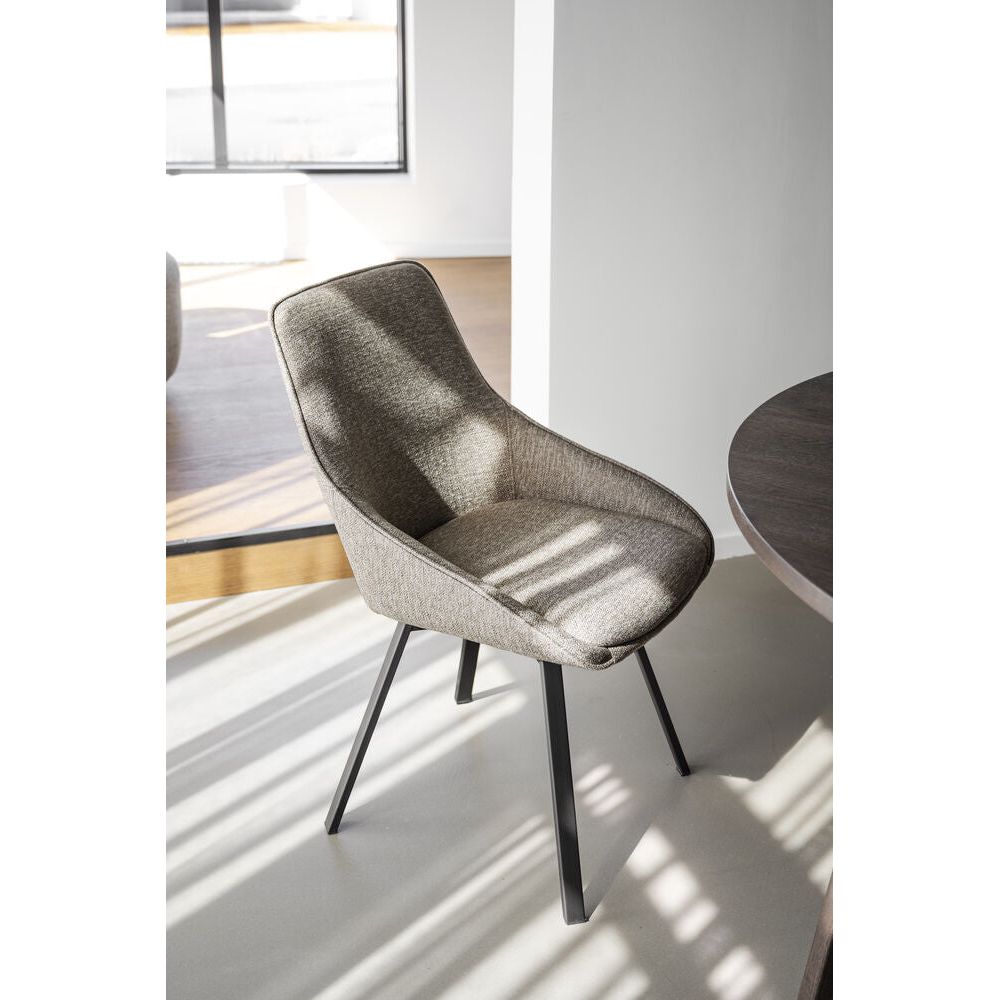 ALISON Essstuhl Dunkelbeige/schwarz 51x60x87cm - ZEN ZONE Furniture