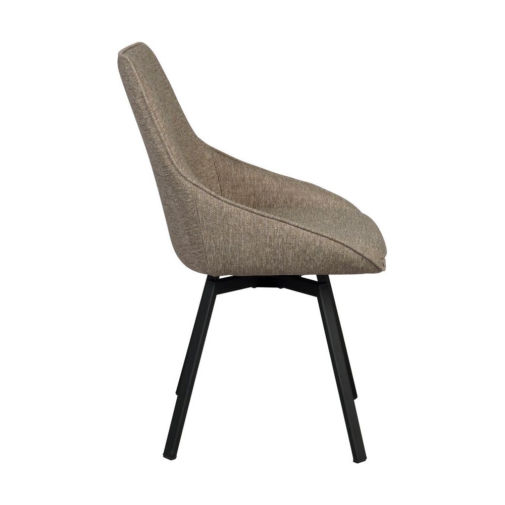 ALISON Essstuhl Dunkelbeige/schwarz 51x60x87cm - ZEN ZONE Furniture