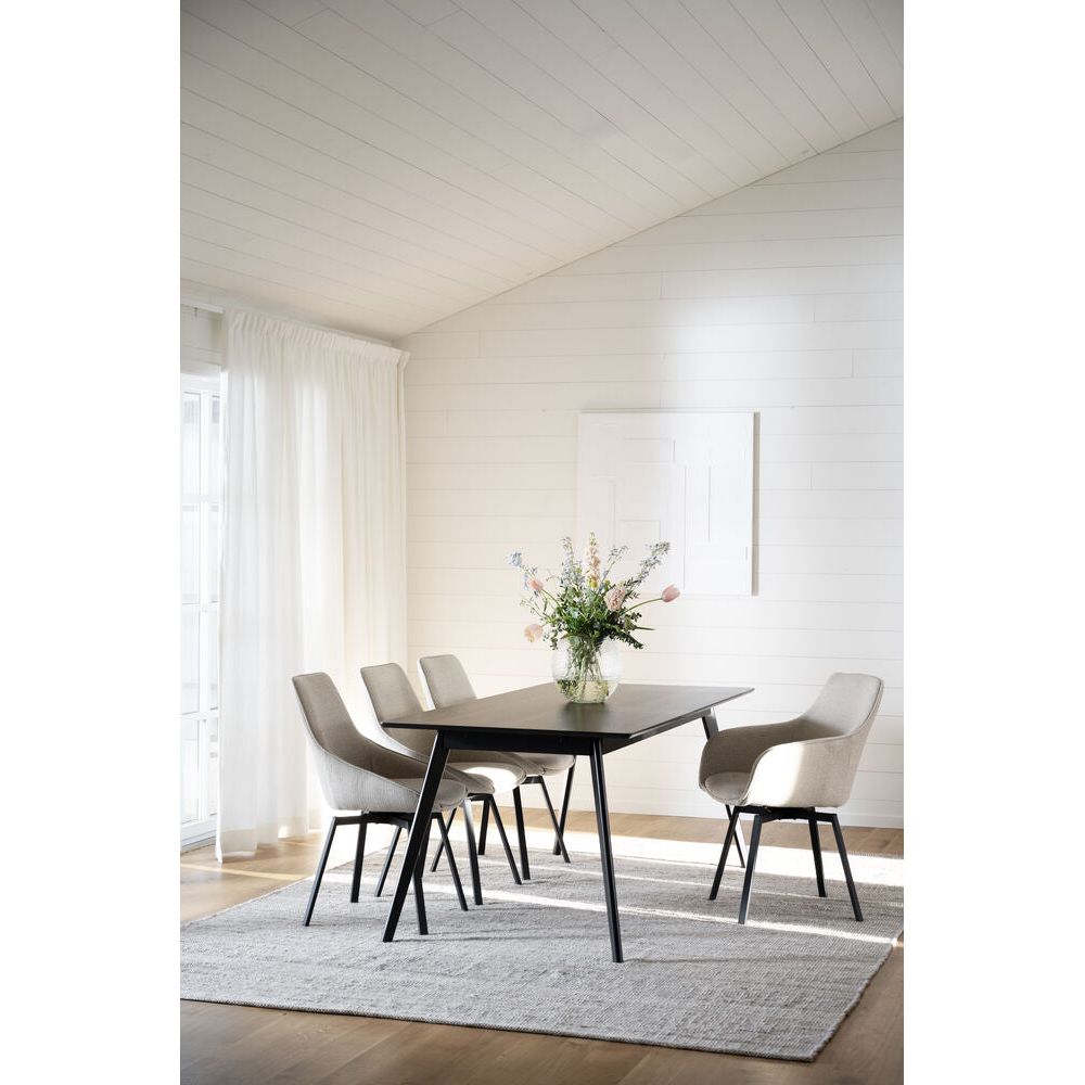 ALISON Essstuhl Hellbeige/Schwarz 51x60x87cm - ZEN ZONE Furniture