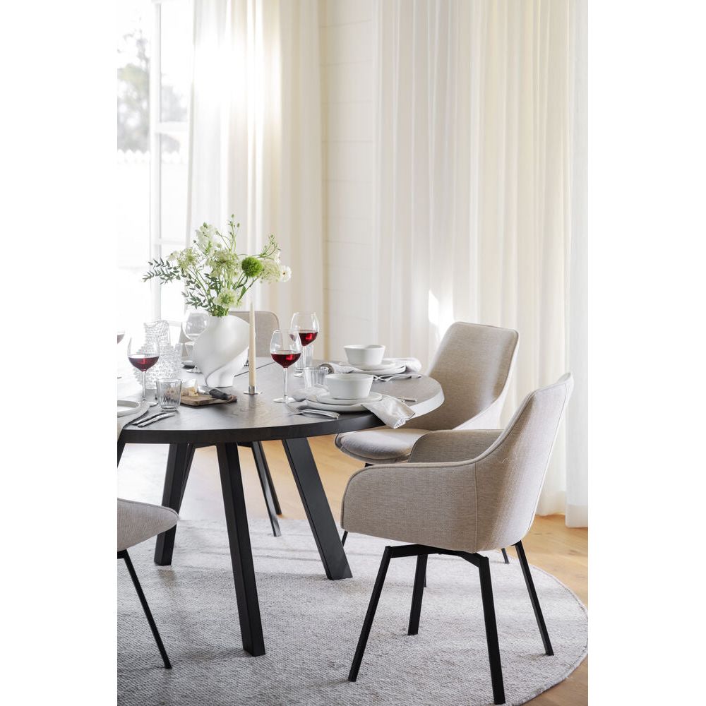 ALISON Essstuhl Hellbeige/Schwarz 58x59x89cm - ZEN ZONE Furniture