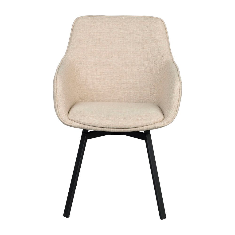 ALISON Essstuhl Hellbeige/Schwarz 58x59x89cm - ZEN ZONE Furniture