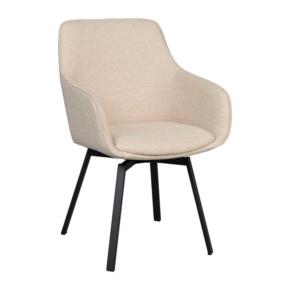ALISON Essstuhl Hellbeige/Schwarz 58x59x89cm - ZEN ZONE Furniture