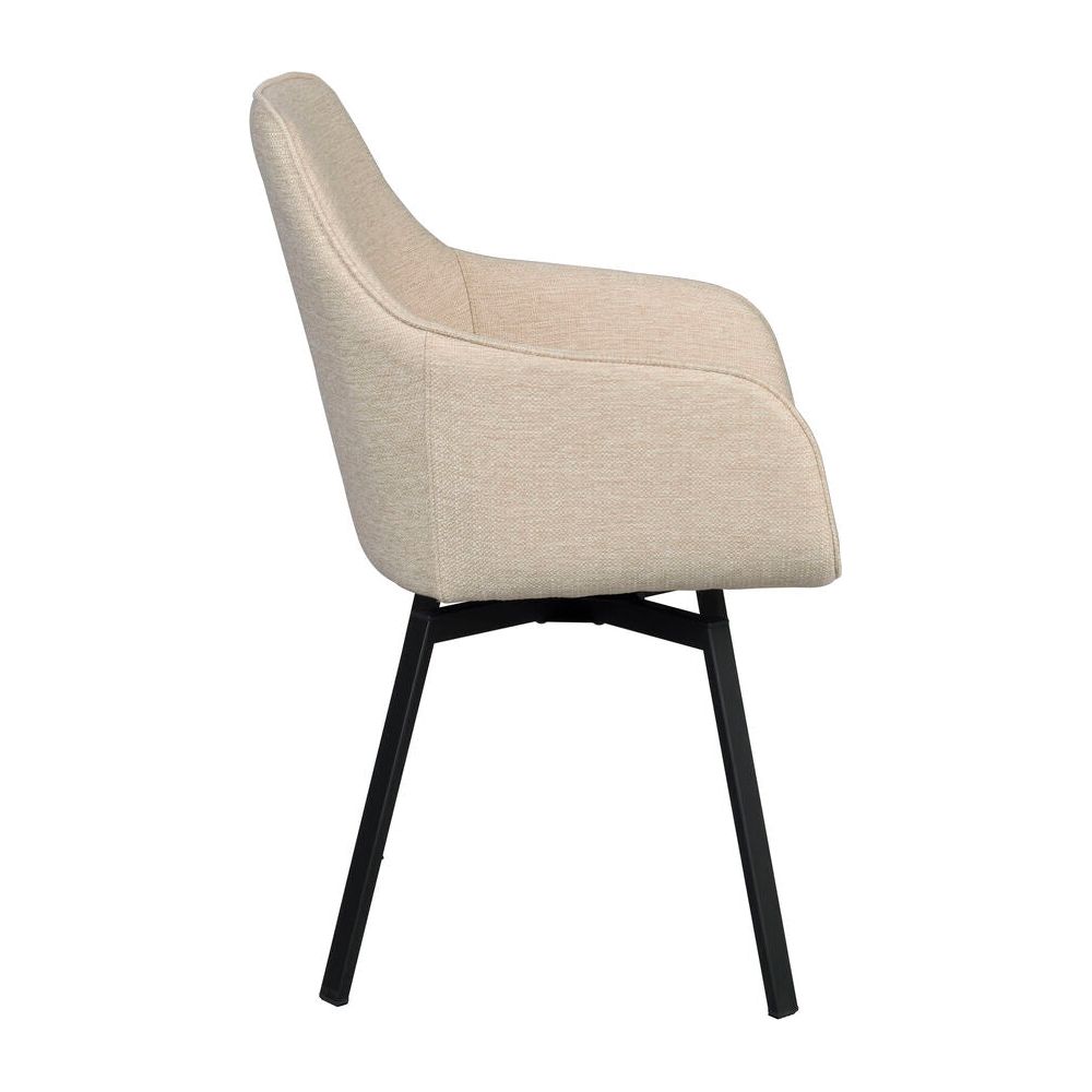 ALISON Essstuhl Hellbeige/Schwarz 58x59x89cm - ZEN ZONE Furniture