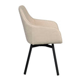ALISON Essstuhl Hellbeige/Schwarz 58x59x89cm - ZEN ZONE Furniture