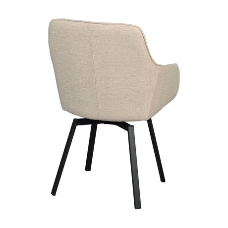 ALISON Essstuhl Hellbeige/Schwarz 58x59x89cm - ZEN ZONE Furniture