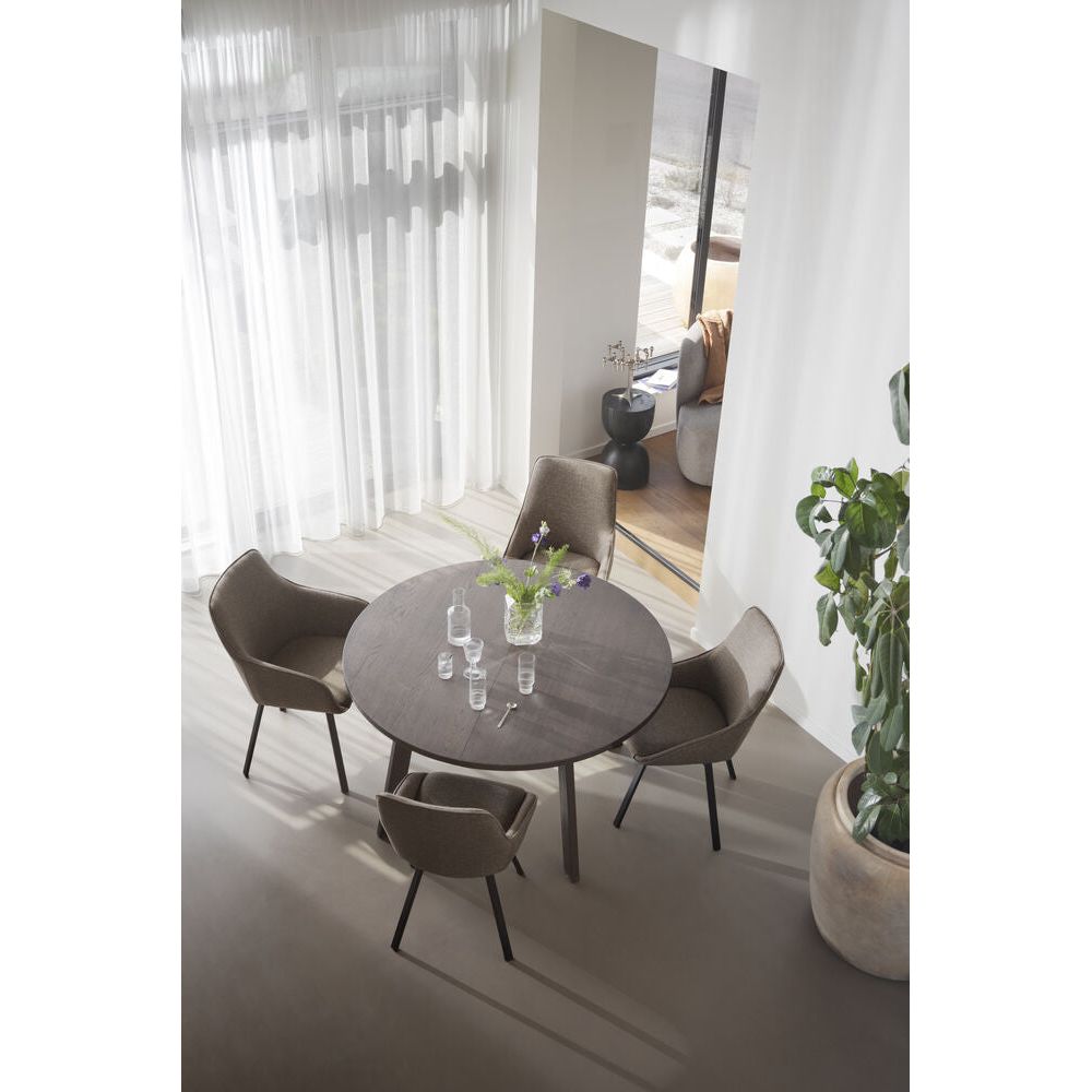 ALISON Essstuhl Dunkelbeige/schwarz 51x60x87cm - ZEN ZONE Furniture