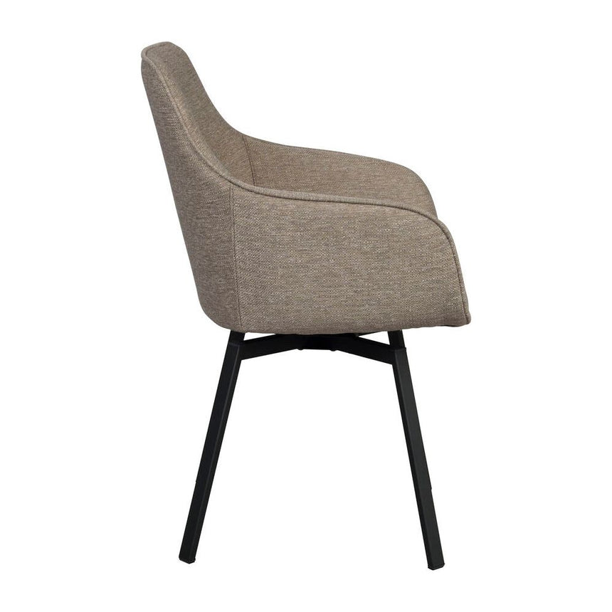ALISON Essstuhl Dunkelbeige/schwarz 58x59x89cm - ZEN ZONE Furniture