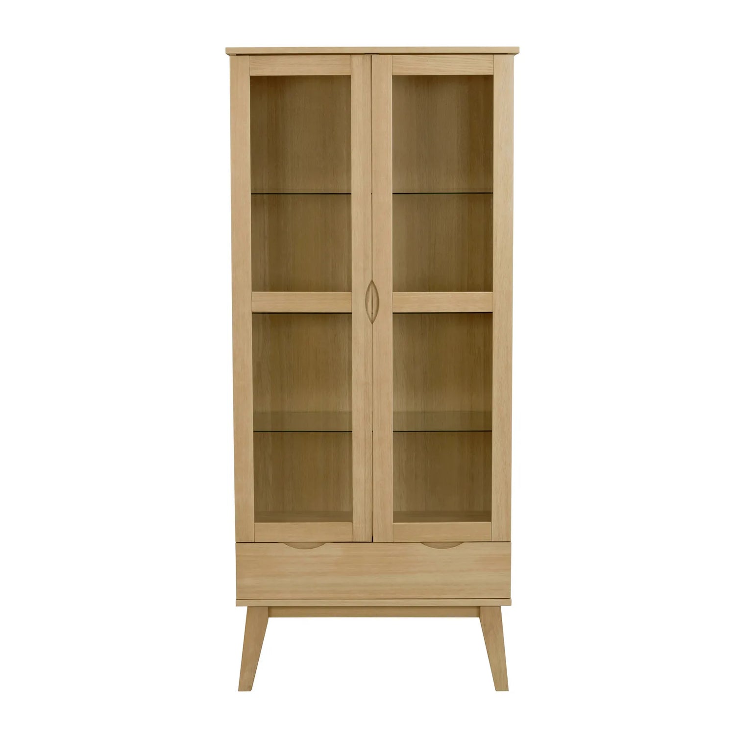 FILIPPA Vitrinenschrank aus Eiche, 40x82x185 cm