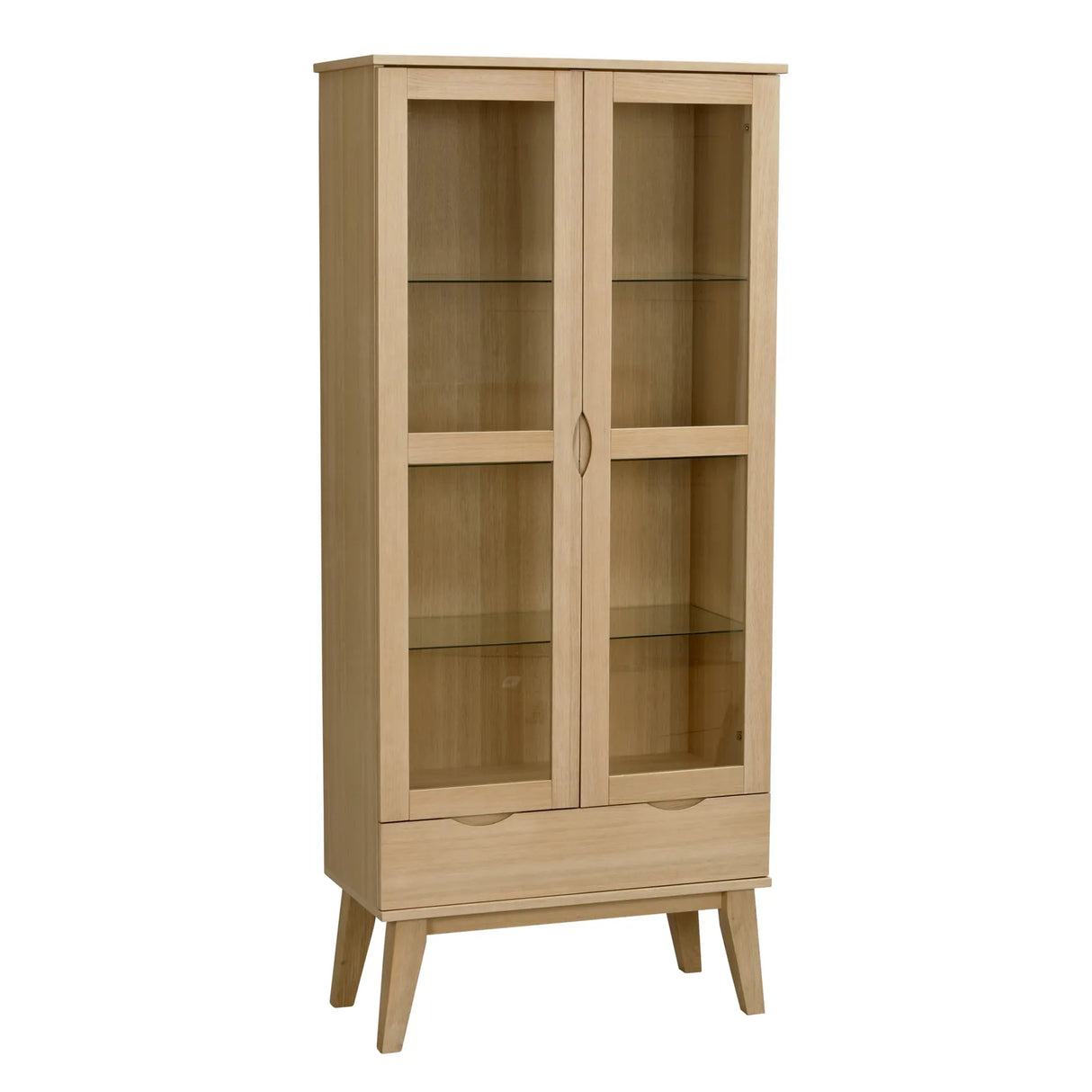 FILIPPA Vitrinenschrank aus Eiche, 40x82x185 cm