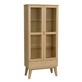 FILIPPA Vitrinenschrank aus Eiche, 40x82x185 cm