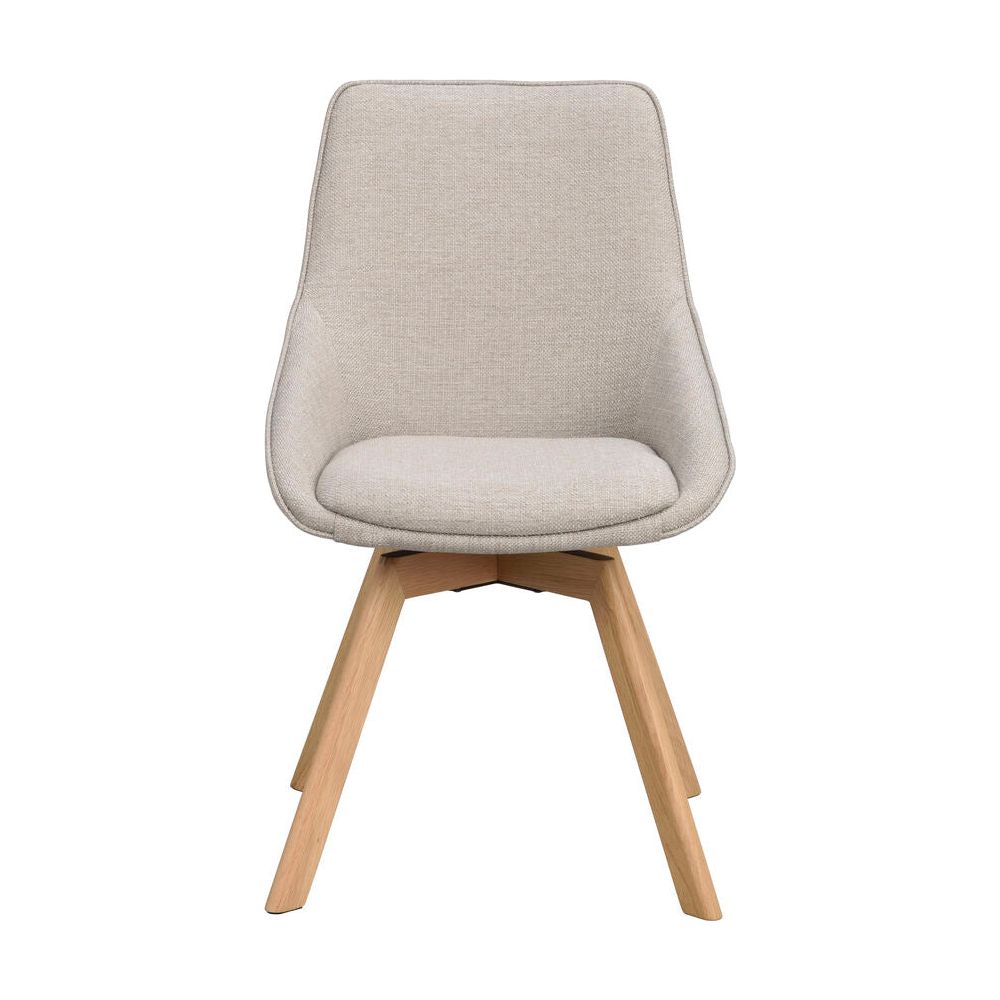 ALISON Essstuhl Beige/Eiche Stoff 51x60x88cm - ZEN ZONE Furniture