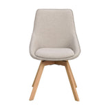 ALISON Essstuhl Beige/Eiche Stoff 51x60x88cm - ZEN ZONE Furniture