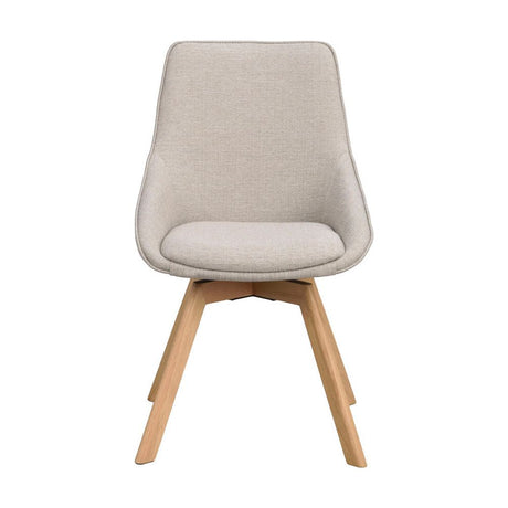 ALISON Essstuhl Beige/Eiche Stoff 51x60x88cm - ZEN ZONE Furniture