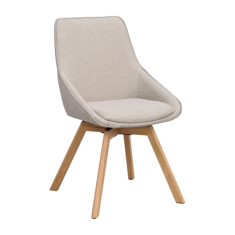 ALISON Essstuhl Beige/Eiche Stoff 51x60x88cm - ZEN ZONE Furniture