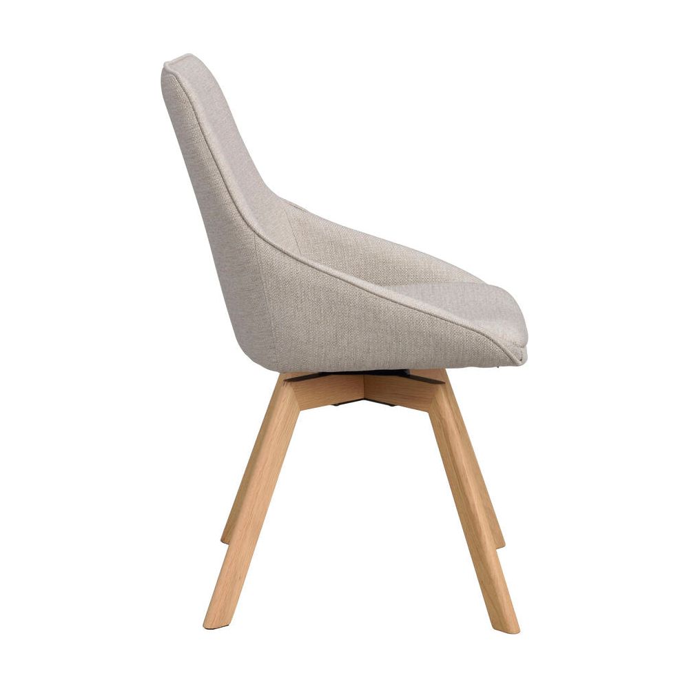 ALISON Essstuhl Beige/Eiche Stoff 51x60x88cm - ZEN ZONE Furniture