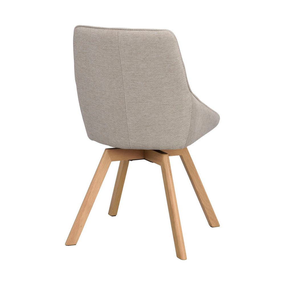 ALISON Essstuhl Beige/Eiche Stoff 51x60x88cm - ZEN ZONE Furniture