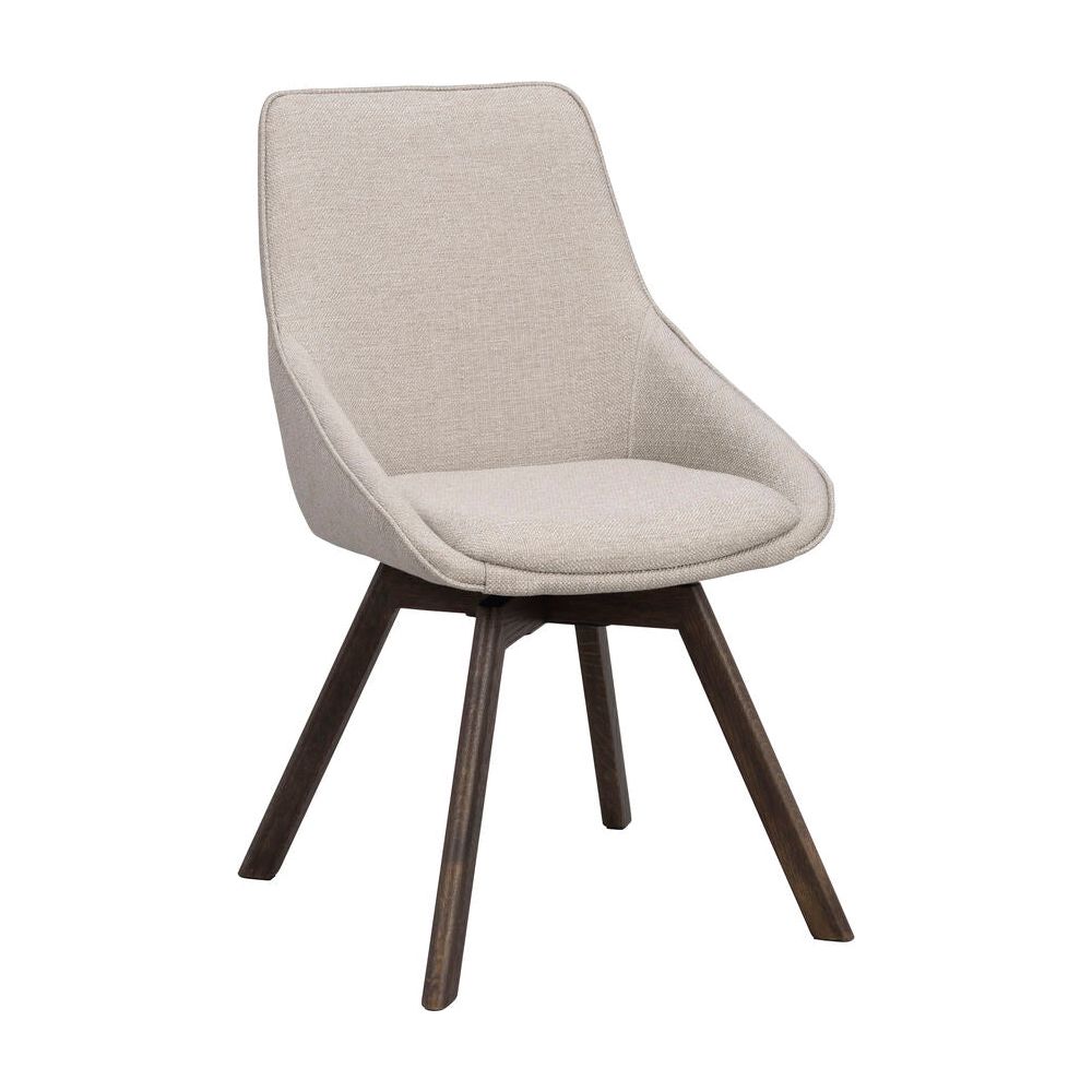 ALISON Essstuhl Beige/braun Stoff 51x60x88cm - ZEN ZONE Furniture