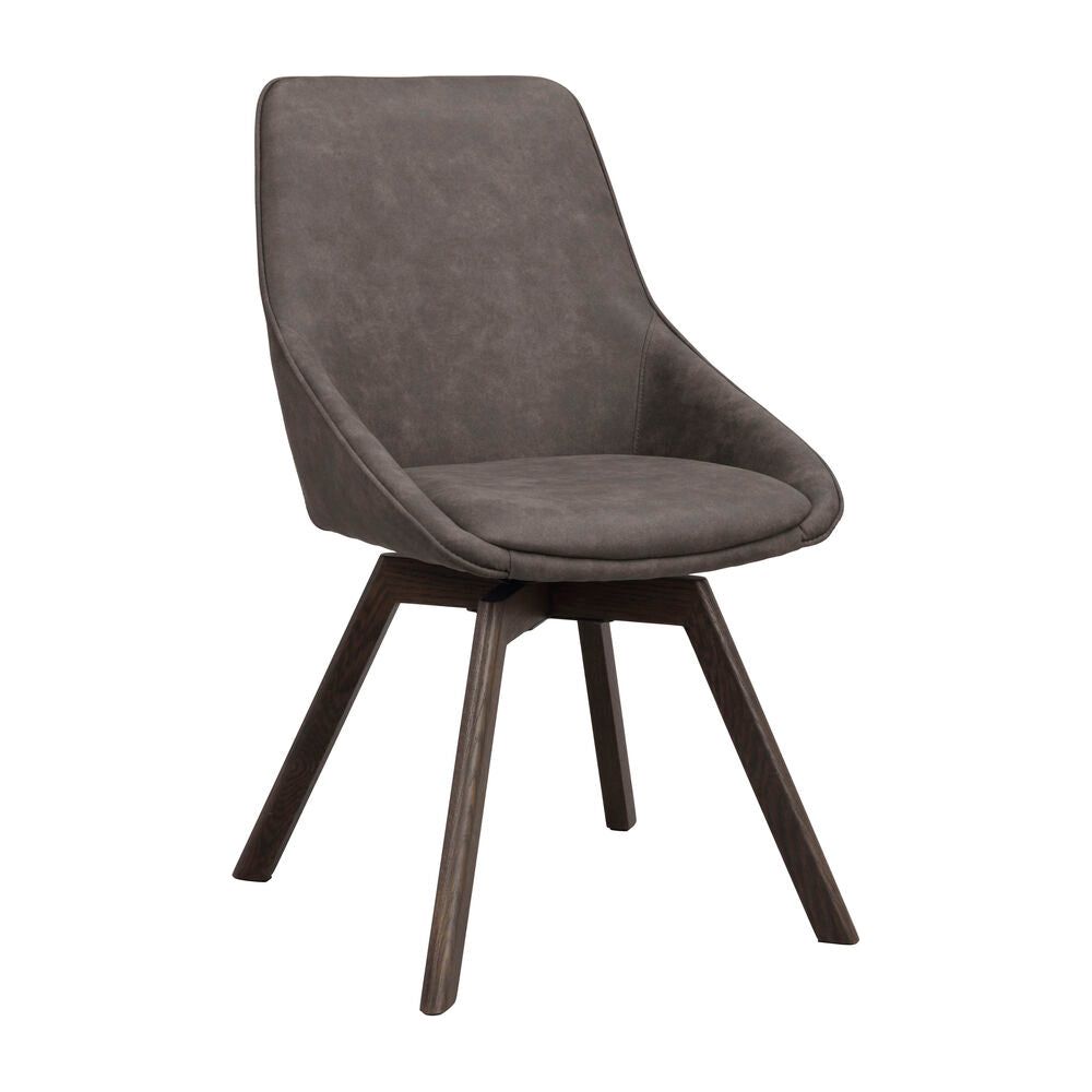 ALISON Essstuhl Dunkelgrau/Braun 51x60x88cm - ZEN ZONE Furniture