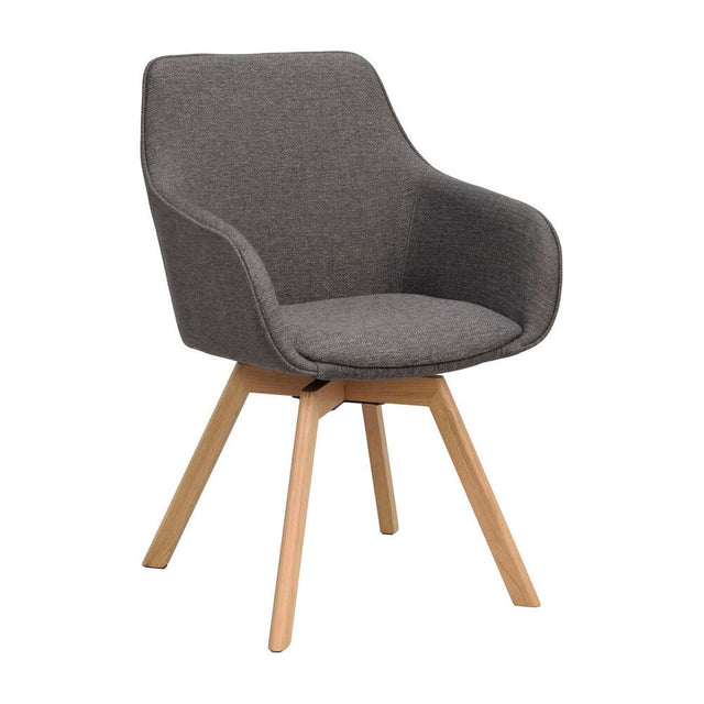 ALISON Essstuhl Grau/Eiche 58x60x88cm - ZEN ZONE Furniture