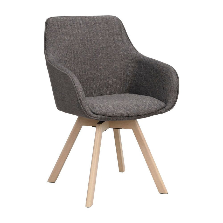 ALISON Essstuhl Grau/weiß pigmentiert 58x60x88cm - ZEN ZONE Furniture