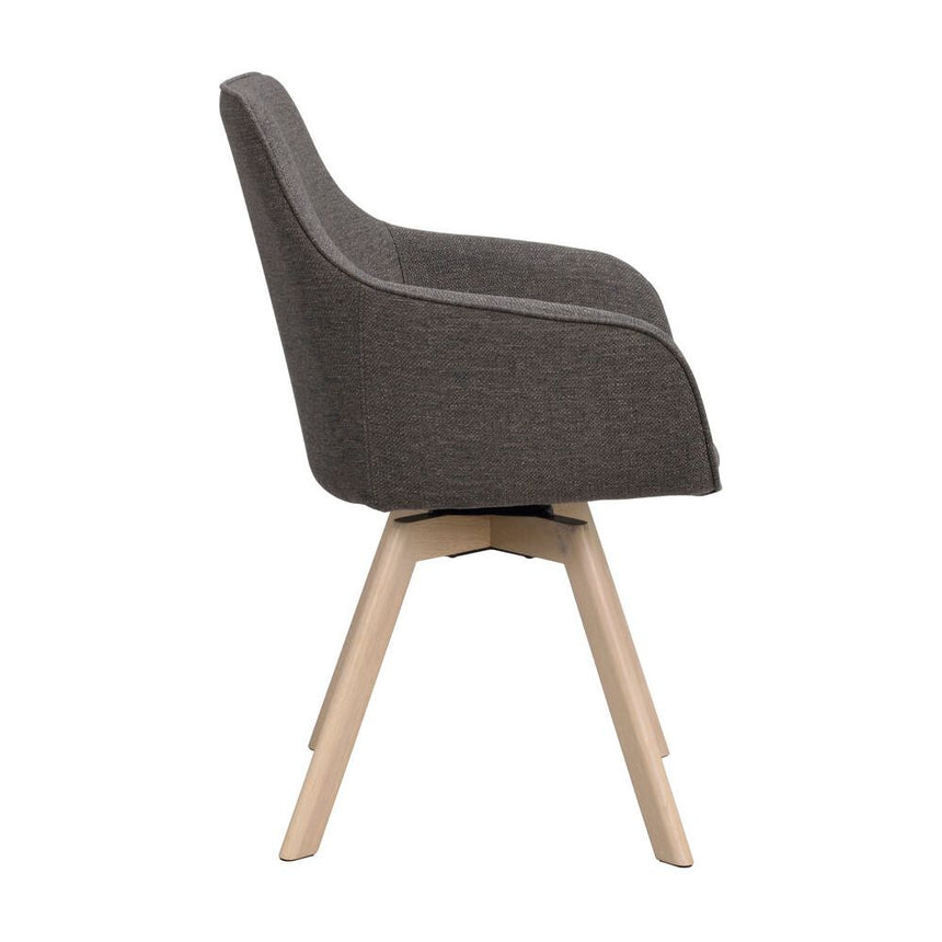 ALISON Essstuhl Grau/weiß pigmentiert 58x60x88cm - ZEN ZONE Furniture