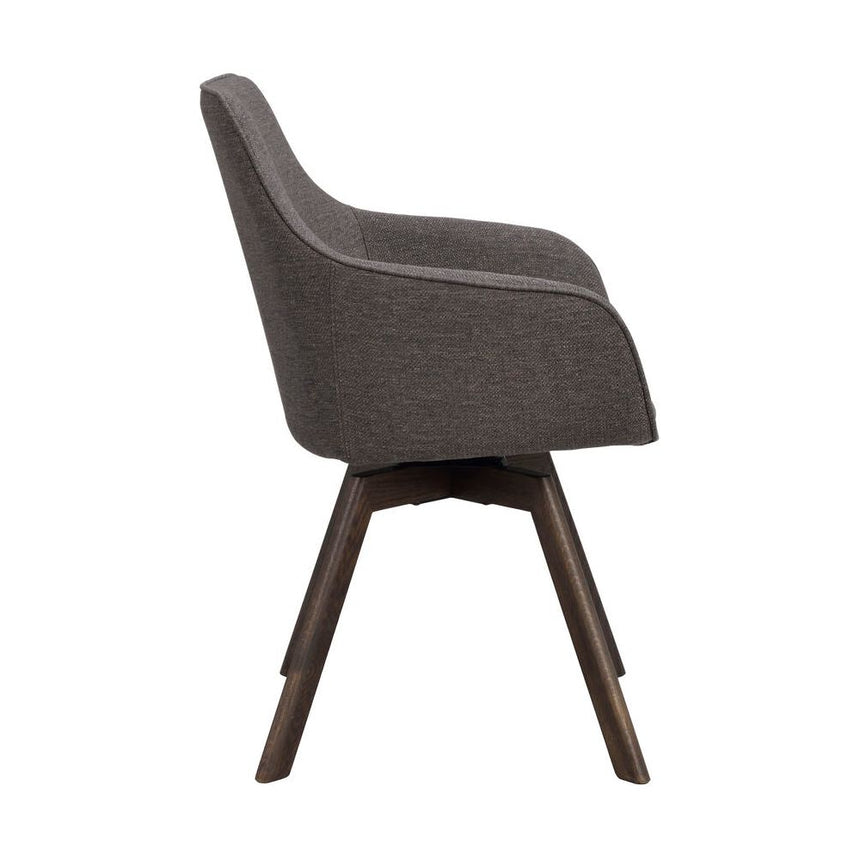 ALISON Essstuhl Grau/Braun 58x60x88cm - ZEN ZONE Furniture