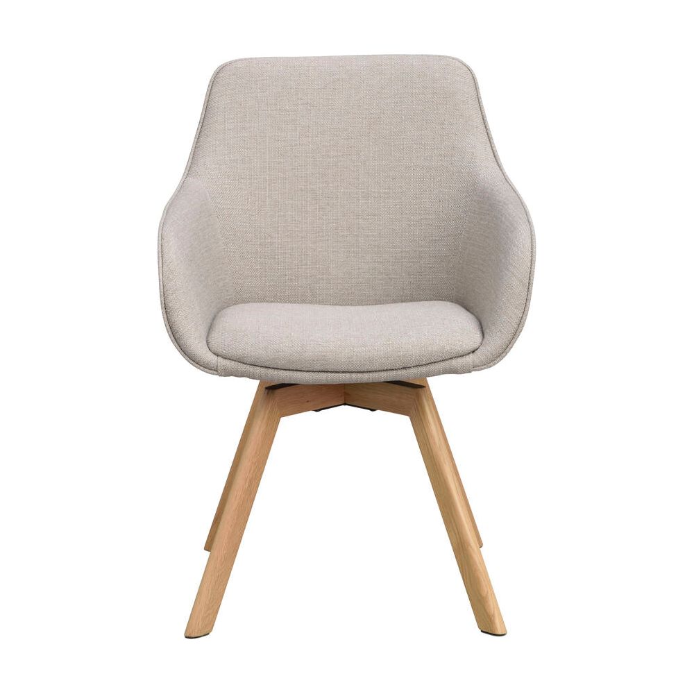 ALISON Essstuhl Beige/Eiche Stoff 58x60x88cm - ZEN ZONE Furniture