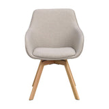 ALISON Essstuhl Beige/Eiche Stoff 58x60x88cm - ZEN ZONE Furniture