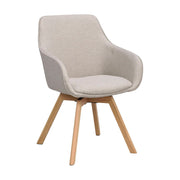 ALISON Essstuhl Beige/Eiche Stoff 58x60x88cm - ZEN ZONE Furniture