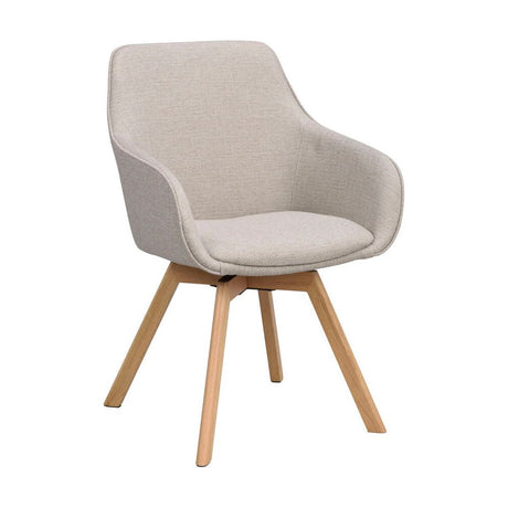 ALISON Essstuhl Beige/Eiche Stoff 58x60x88cm - ZEN ZONE Furniture